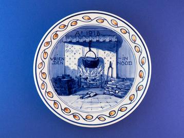 Porceleyne Fles 1918 Vrienden in Nood 18cm (4) Oranje WO-1 beschikbaar voor biedingen