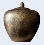 Stenen urn zwart en goud 4 liter, Ophalen of Verzenden, Nieuw