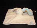 FUNNIES KONIJN KNUFFELDOEK BADSTOF WIT MET LICHTBLAUW, Kinderen en Baby's, Speelgoed | Knuffels en Pluche, Verzenden, Nieuw, Overige typen
