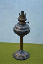 Antieke art deco olielamp zonder glas mooi bewerkt 32 cm hg, Ophalen of Verzenden