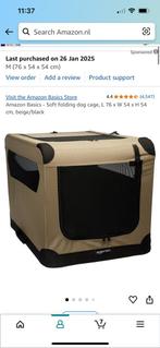 Tan and black folding travel bench/crate, Dieren en Toebehoren, Hondenbenches, Ophalen, Zo goed als nieuw