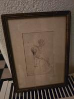 Oude tekening  met putti, Antiek en Kunst, Ophalen of Verzenden