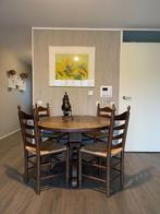 Gratis af te halen, Ophalen of Verzenden, Gebruikt, Eiken, niet gelakt, 4 tot 6 stoelen