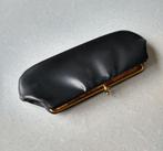 2 Vintage dames knop & staaf sluitende zwarte portomonaie'60, Ophalen of Verzenden, Gebruikt, Zwart, Overige materialen