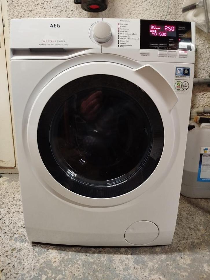 AEG L7WBN86GW wasdroogcombinatie, Witgoed en Apparatuur, Was-droogcombinaties, Zo goed als nieuw, 6 tot 8 kg, 85 tot 90 cm, Ophalen