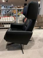 Relax Fauteuil Kebe - 20% extra korting - Leder Zwart, Huis en Inrichting, Fauteuils, Nieuw, Minder dan 75 cm, Modern, Leer