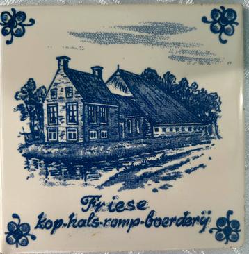 Friese kop-hals-romp boerderij tegel 11x11 cm Delfts blauw beschikbaar voor biedingen