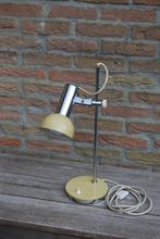 Vintage bureaulamp chrome geel, Huis en Inrichting, Lampen | Tafellampen, Gebruikt, Vintage, Ophalen of Verzenden, Nvt
