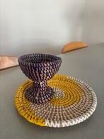 Rotan onderzetter en glas, Huis en Inrichting, Ophalen, Zo goed als nieuw, Bord