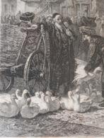 Gravure Joodse Ganzen markt in Krakau Krakow Polen Polska, Verzenden