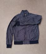 Sportief herenjack donkerblauw met wit streepje, maar L, Ophalen of Verzenden, Zo goed als nieuw, Maat 52/54 (L), Blauw