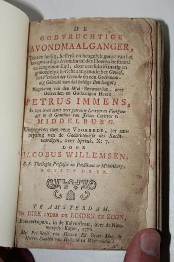 Petrus Immens - De godvruchtige avondmaalganger (1776) beschikbaar voor biedingen