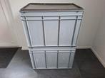 2x kunststof bak grijs, Doe-het-zelf en Verbouw, Kratten en Dozen, Ophalen, Gebruikt, 60 cm of meer, Bak of Kist