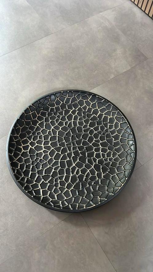 Ronde decoratieve schaal – Zwart & goud met croco print, Huis en Inrichting, Woonaccessoires | Schalen en Manden, Ophalen of Verzenden