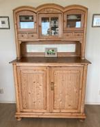 Antiek grenenhouten buffetkast, Gebruikt, 100 tot 150 cm, Met lade(s), 50 tot 75 cm