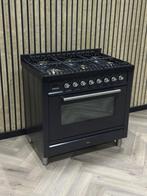 Boretti Zwart 90cm Gas 6 pits + Multifunctionele Oven, 60 cm of meer, Grill, Ophalen of Verzenden, Zo goed als nieuw