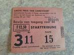 Toegangs ticket Formule 1 Zandvoort 1967, Tickets en Kaartjes, Eén persoon, Augustus