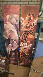 2 Canvas Schilderijen: Dier Moeder & Jong, Minder dan 50 cm, Nieuw, Ophalen of Verzenden, Schilderij