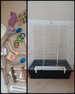 Vogelkooi met toebehoren, Ophalen, Gebruikt, Metaal, Vogelkooi
