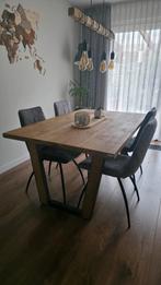 Xooon Houten Eettafel - 4 persoons met muurplank, Huis en Inrichting, Tafels | Eettafels, Ophalen, 200 cm of meer, 50 tot 100 cm