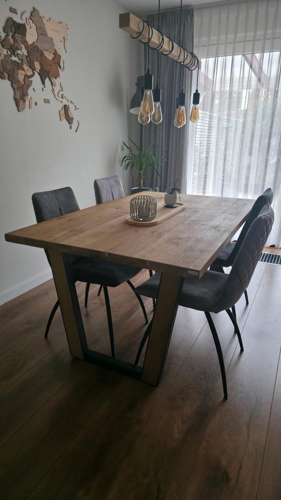 Xooon Houten Eettafel - 4 persoons met muurplank, Huis en Inrichting, Tafels | Eettafels, Zo goed als nieuw, 50 tot 100 cm, 200 cm of meer