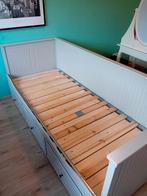 Ikea Hemnes bedbank met 3 lades licht grijs, Ophalen, Gebruikt, Eenpersoons, Wit