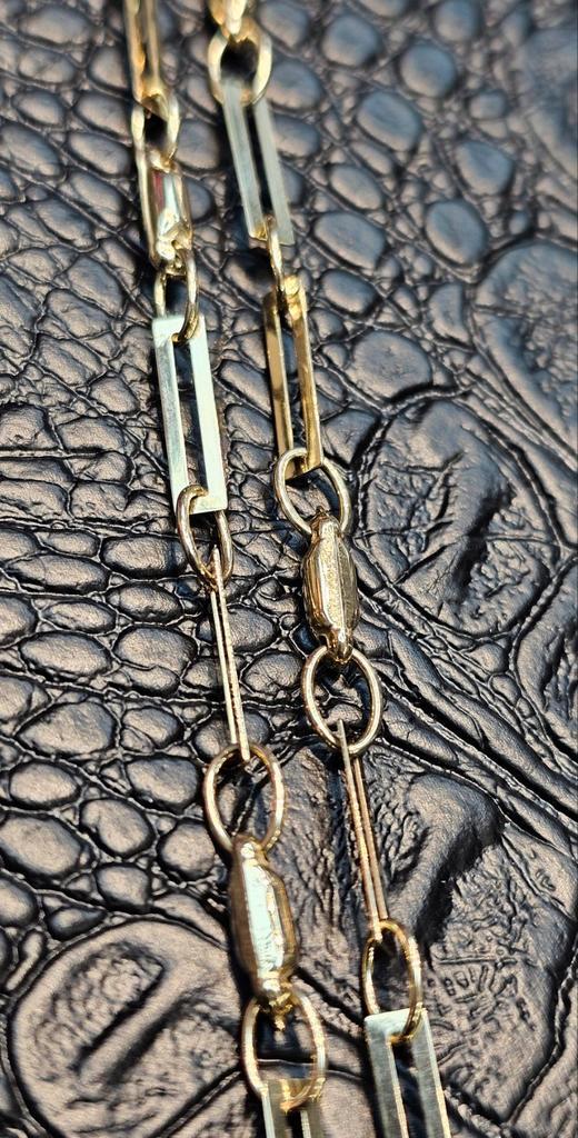 Prachtige Paperclip 14k gouden ketting, Sieraden, Tassen en Uiterlijk, Kettingen, Nieuw, Goud, Goud, Ophalen of Verzenden