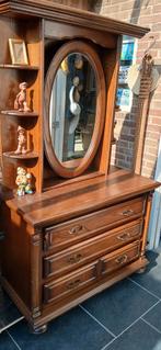 Eiken commode met spiegel, Antiek en Kunst, Ophalen