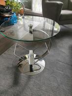 Bijzettafeltje, 50 tot 100 cm, Rond, Zo goed als nieuw, Glas