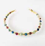 Macrame Kyaniet Smaragd & Granaat armband, Sieraden, Tassen en Uiterlijk, Edelstenen, Ophalen of Verzenden, Nieuw