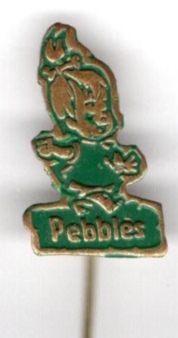 Pebbles Flintstones groen op koer strip/tv speldje ( J_049 )