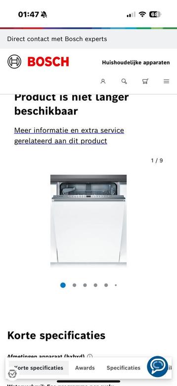 ZGAN Bosch SBV93M30NL Volledige Geïntegreerde Vaatwasser A++ beschikbaar voor biedingen