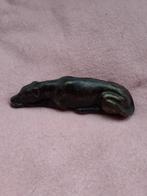 Bronzen beeld van een slapende windhond whippet 11,5cm lang, Antiek en Kunst, Kunst | Beelden en Houtsnijwerken, Ophalen of Verzenden