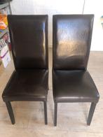 Twee eetkamer stoelen, Huis en Inrichting, Twee, Zwart, Leer, Ophalen of Verzenden