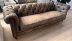 Prachtige Chesterfield Bank 3 Zits Grijs Taupe., Ophalen of Verzenden, Gebruikt, Leer, Chesterfield