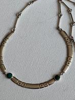 Art Deco zilveren collier Jade ., Sieraden, Tassen en Uiterlijk, Kettingen, Gebruikt, Zilver, Zilver, Verzenden