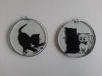 Twee glazen raamhangers met poezen ~vintage ~, Verzamelen, Ophalen of Verzenden, Huis en Inrichting