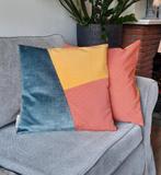 Sierkussen gequilt | Geel, groen & oranje | 50x50cm, Verzenden, Nieuw, Geel, Vierkant