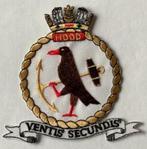 Embleem Engelse marine British Royal Navy - Ventis Secundi, Verzamelen, Militaria | Algemeen, Embleem of Badge, Nederland, Overige soorten