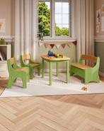 Hoogwaardige kindertafel met opklapbare bank en twee stoelen, Ophalen, Zo goed als nieuw, Tafel(s) en Stoel(en)