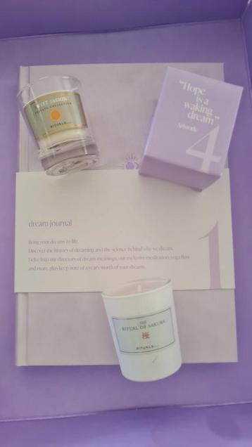 Rituals mini kaarsen en dream journal beschikbaar voor biedingen
