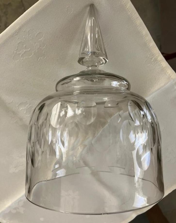 2 PRACHTIGE ANTIEKE KAASSTOLPEN FACET GESLEPEN, Antiek en Kunst, Antiek | Glas en Kristal, Ophalen