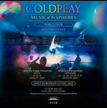 Coldplay tickets Londen, zitplaatsen 27-8-25 beschikbaar voor biedingen
