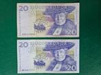 2x 20 kronor Zweden set, Ophalen of Verzenden, Overige landen, Setje