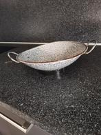 Grijsgewolk emaile wok., Ophalen of Verzenden, Gebruikt, Overige materialen, Wok