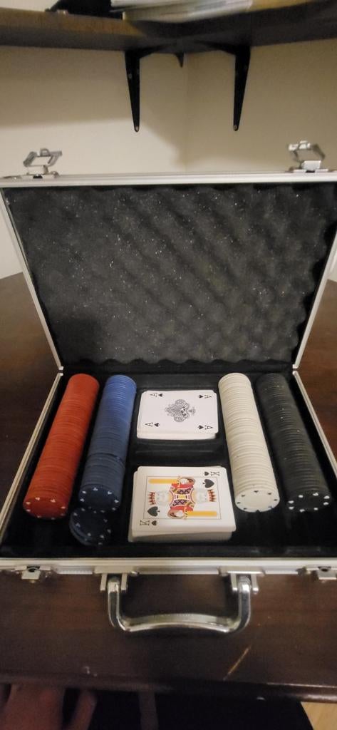 Professionele Pokerset met 2 kaartspellen, Gebruikt, Onbekend, Vijf spelers of meer, Ophalen of Verzenden