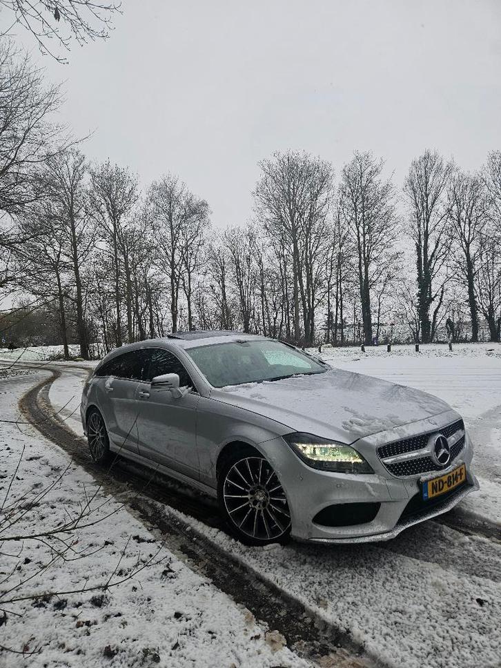 Mercedes-Benz CLS 220 CDI Aut9 2017 Amg zilver schuifdak, Auto's, Mercedes-Benz, Particulier, CLS, 360° camera, ABS, Achteruitrijcamera