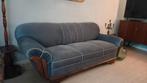 Blauwe fluwelen bank chaise longue velours art nouveau sofa, Ophalen, Gebruikt, Stof