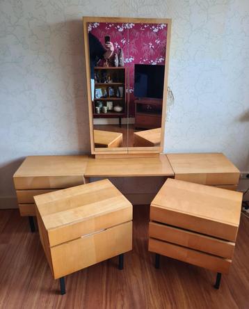te koop: set kaptafel met 2 nachtkastjes, vintage jaren 60 beschikbaar voor biedingen