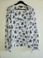 blouse zwart wit motief split mouwen maat 42, Ophalen of Verzenden, Zo goed als nieuw, Maat 42/44 (L), Zwart